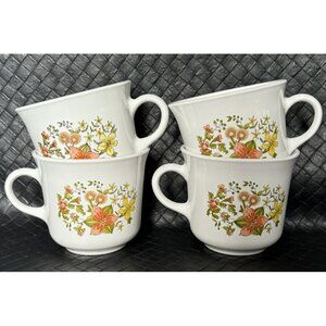 CORELLE CORNING INDIAN SUMMER COFFEE MUGS CUPS SET OF 4 Retired 1977 To 1986